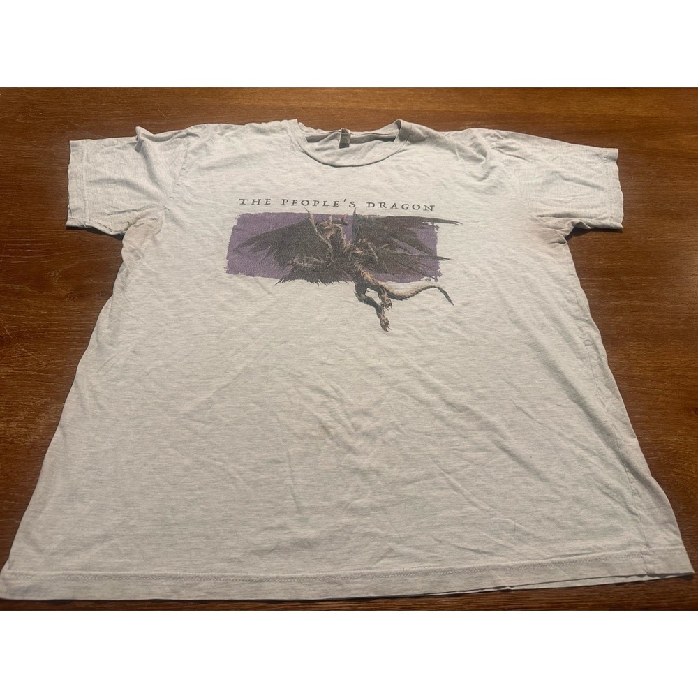 Vintage Y2K Dragon War Dragons T Shirt Graphic Gray‎ Size 2XL